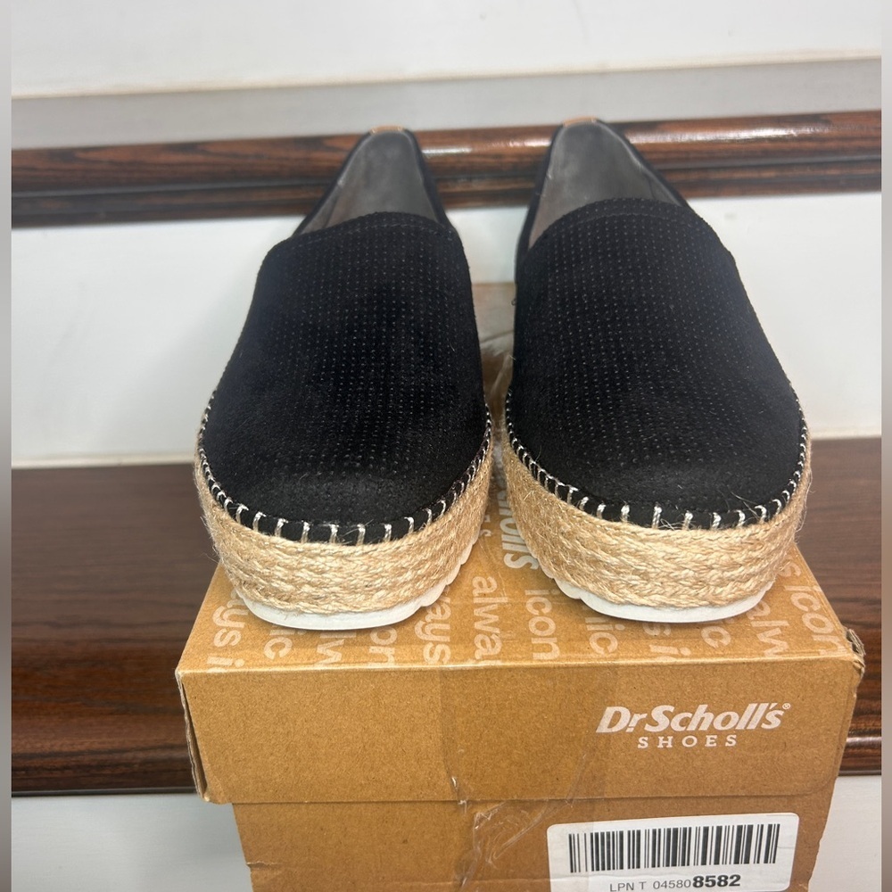 Dr. Scholl’s Women’s Sunray Espadrille Loafer Black Size 9.5 Platform Slip Ons - Picture 3 of 11